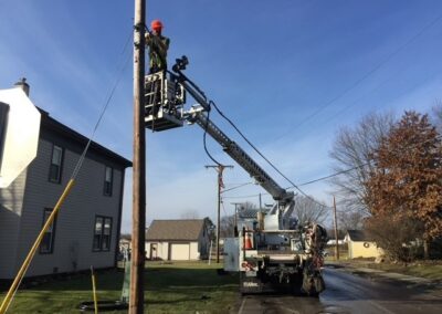 Local 71 Telecomm Member Working From The Bucket Truck